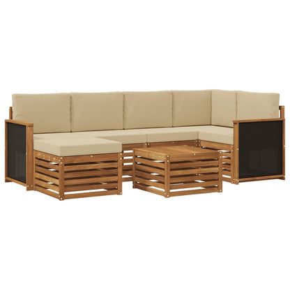 Set di divani da esterno 6 pz Naturale