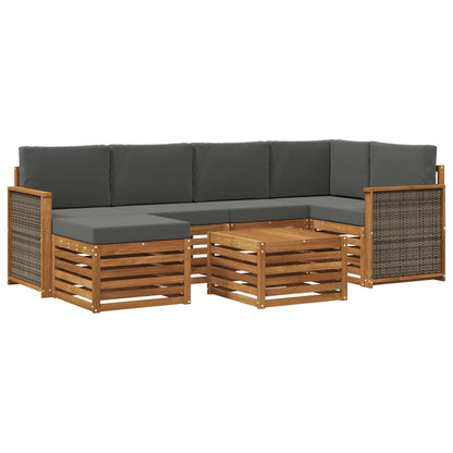 Set divano sezionale con cuscino 6 pcs Naturale e Antracite | homemem39