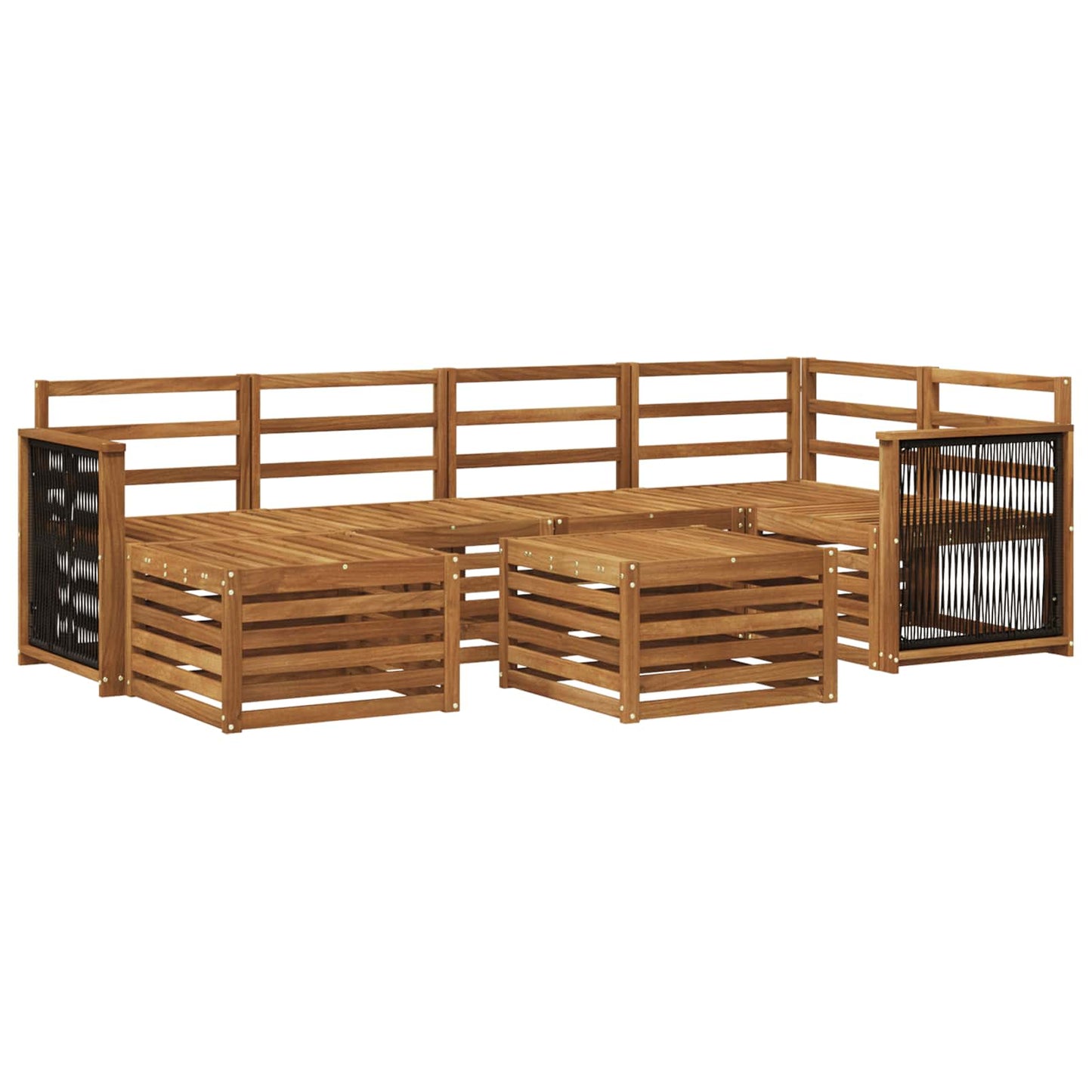 Set divano sezionale 6 pcs Naturale Legno di Acacia Massello | homemem39