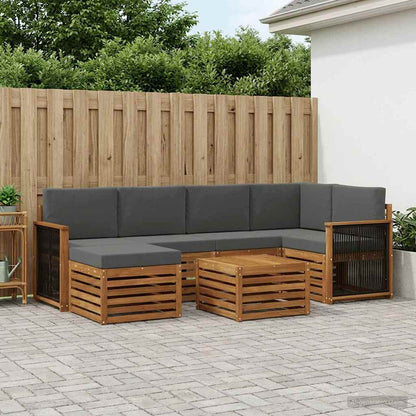 Set divano sezionale con cuscino 6 pcs Naturale e Antracite