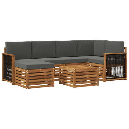 Set divano sezionale con cuscino 6 pcs Naturale e Antracite