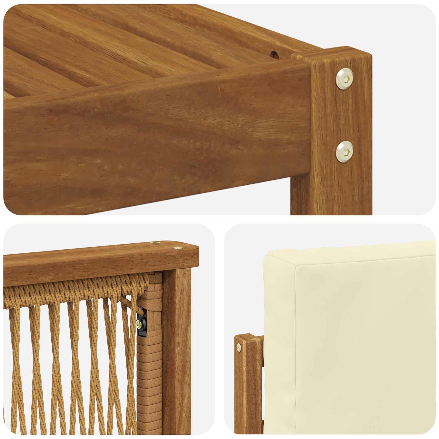 Set divano sezionale con cuscino 6 pcs Naturale e Crema | homemem39