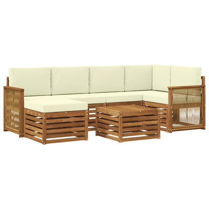 Set divano sezionale con cuscino 6 pcs Naturale e Crema | homemem39