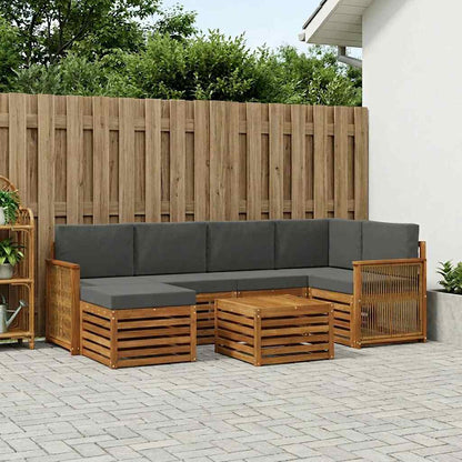 Set divano sezionale con cuscino 6 pcs Naturale e Antracite