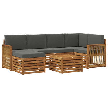 Set di divani da esterno 6 pz Naturale e Antracite