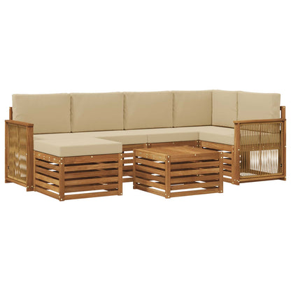 Set di divani da esterno 6 pz Naturale