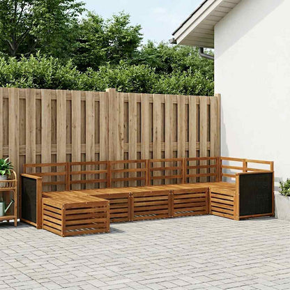 Set divano sezionale 6 pcs Naturale Legno di Acacia Massello | homemem39