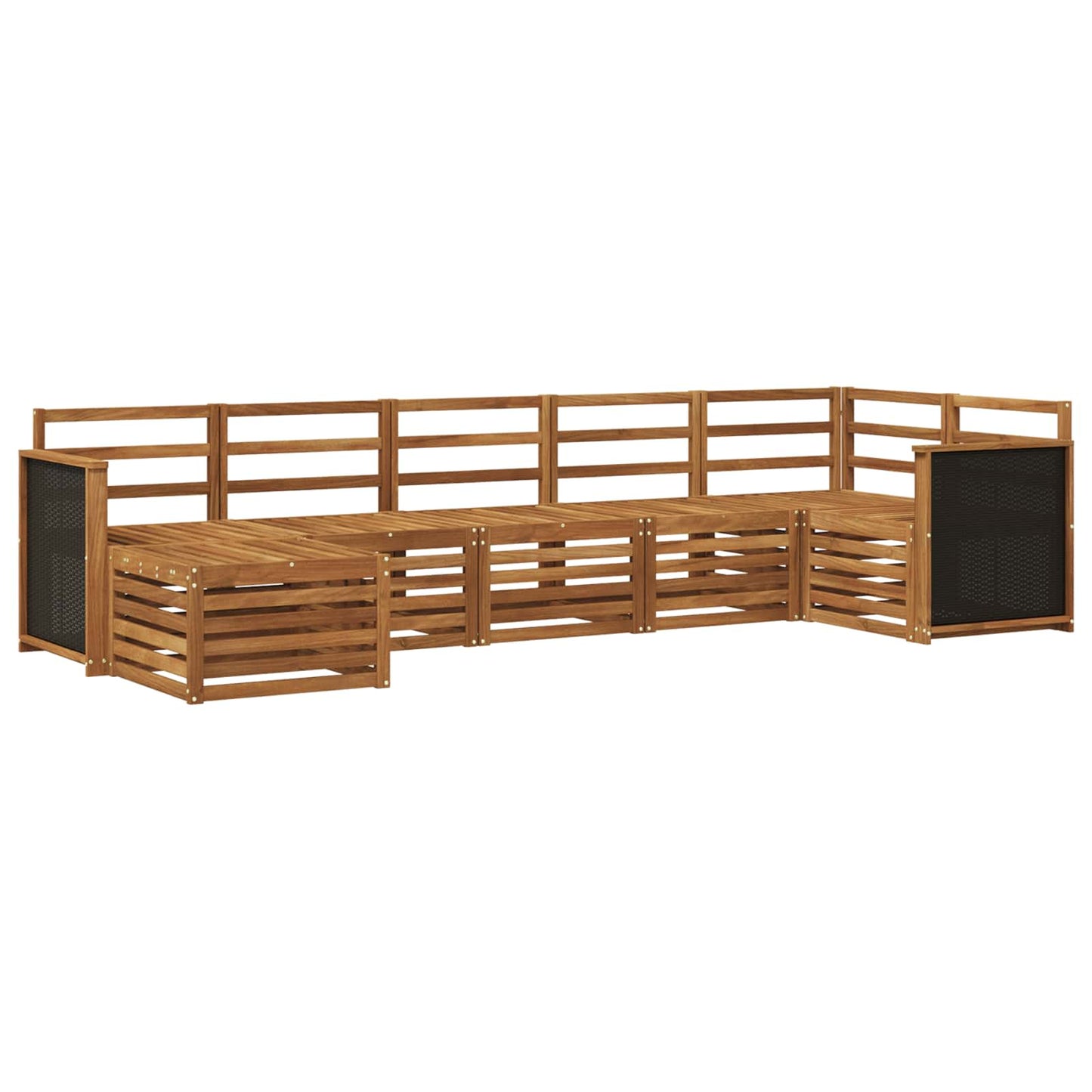 Set divano sezionale 6 pcs Naturale Legno di Acacia Massello | homemem39