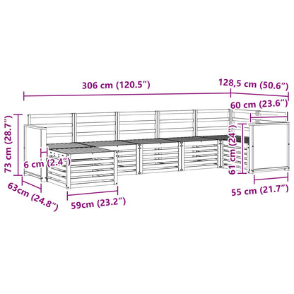 Set divano sezionale 6 pcs Naturale Legno di Acacia Massello | homemem39