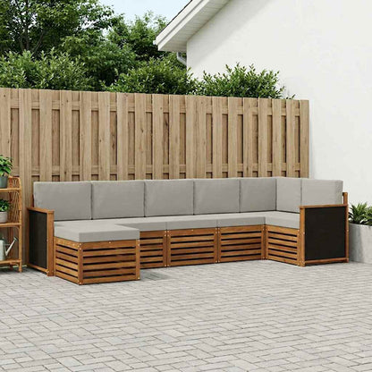 Set divano sezionale con cuscino 6 pcs Naturale e Grigio Chiaro | homemem39