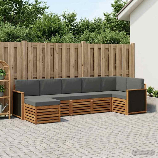 Set divano sezionale con cuscino 6 pcs Naturale e Antracite
