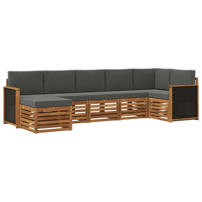 Set di divani da esterno 6 pz Naturale e Antracite