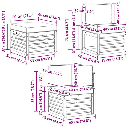 Set divano sezionale con cuscino 6 pcs Naturale e Crema