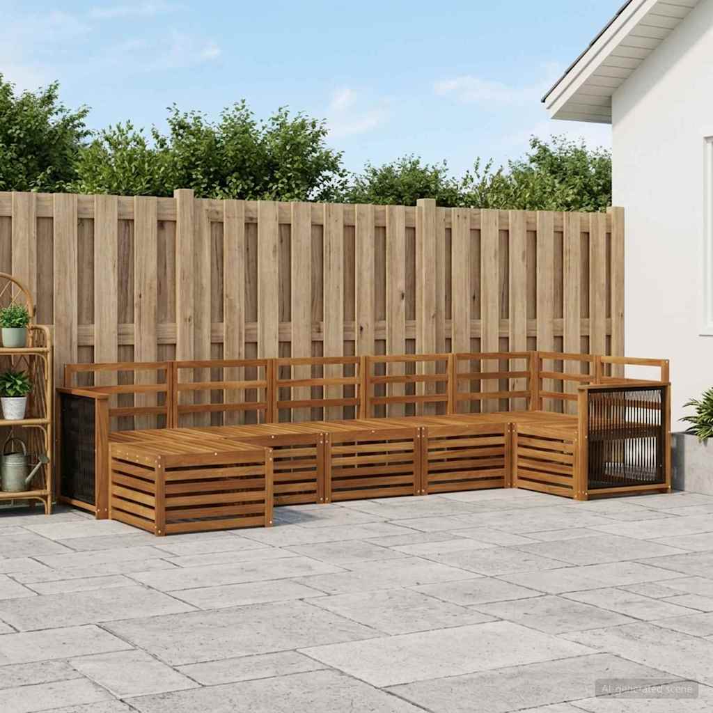 Set divano sezionale 6 pcs Naturale Legno di Acacia Massello