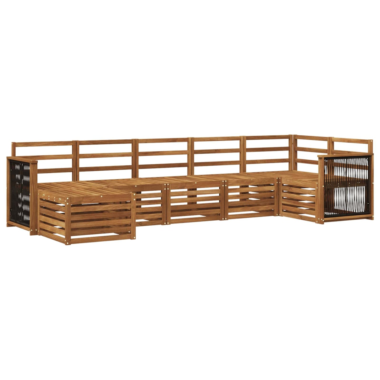 Set divano sezionale 6 pcs Naturale Legno di Acacia Massello