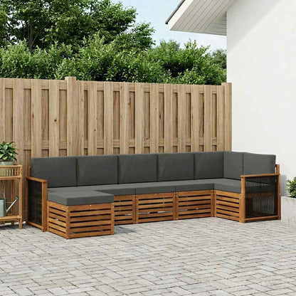 Set divano sezionale con cuscino 6 pcs Naturale e Antracite | homemem39