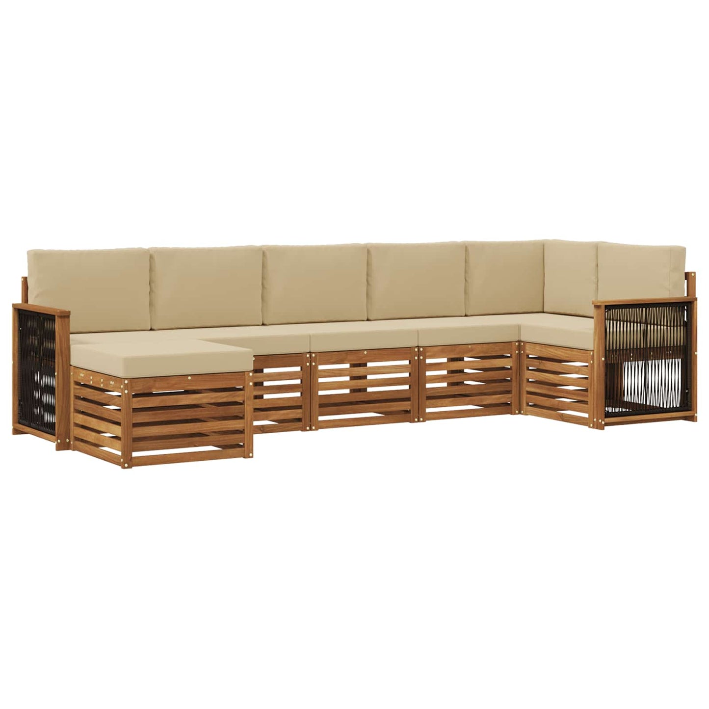 Set di divani da esterno 6 pz Naturale