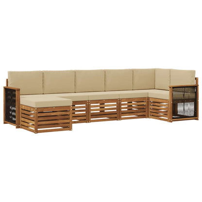 Set di divani da esterno 6 pz Naturale
