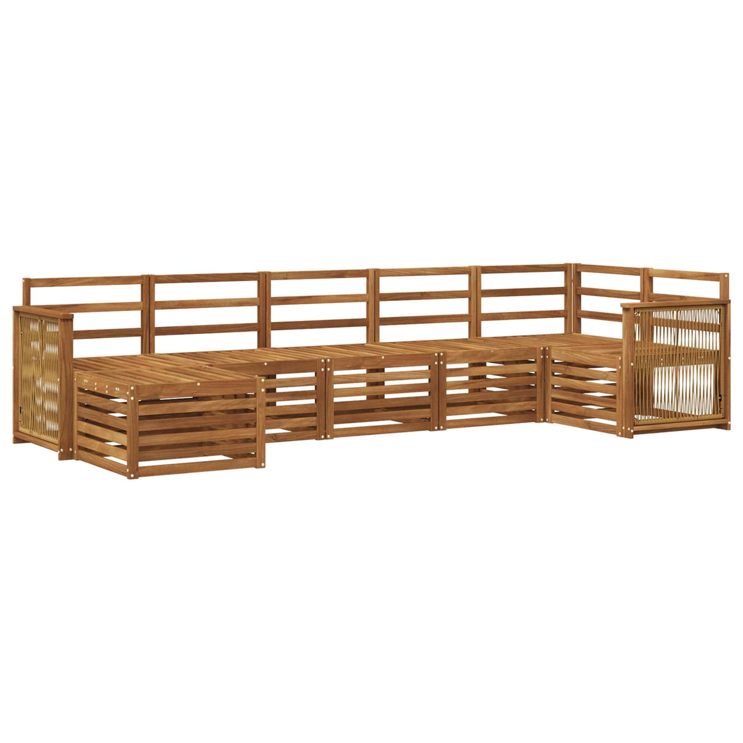 Set divano sezionale 6 pcs Naturale Legno di Acacia Massello | homemem39