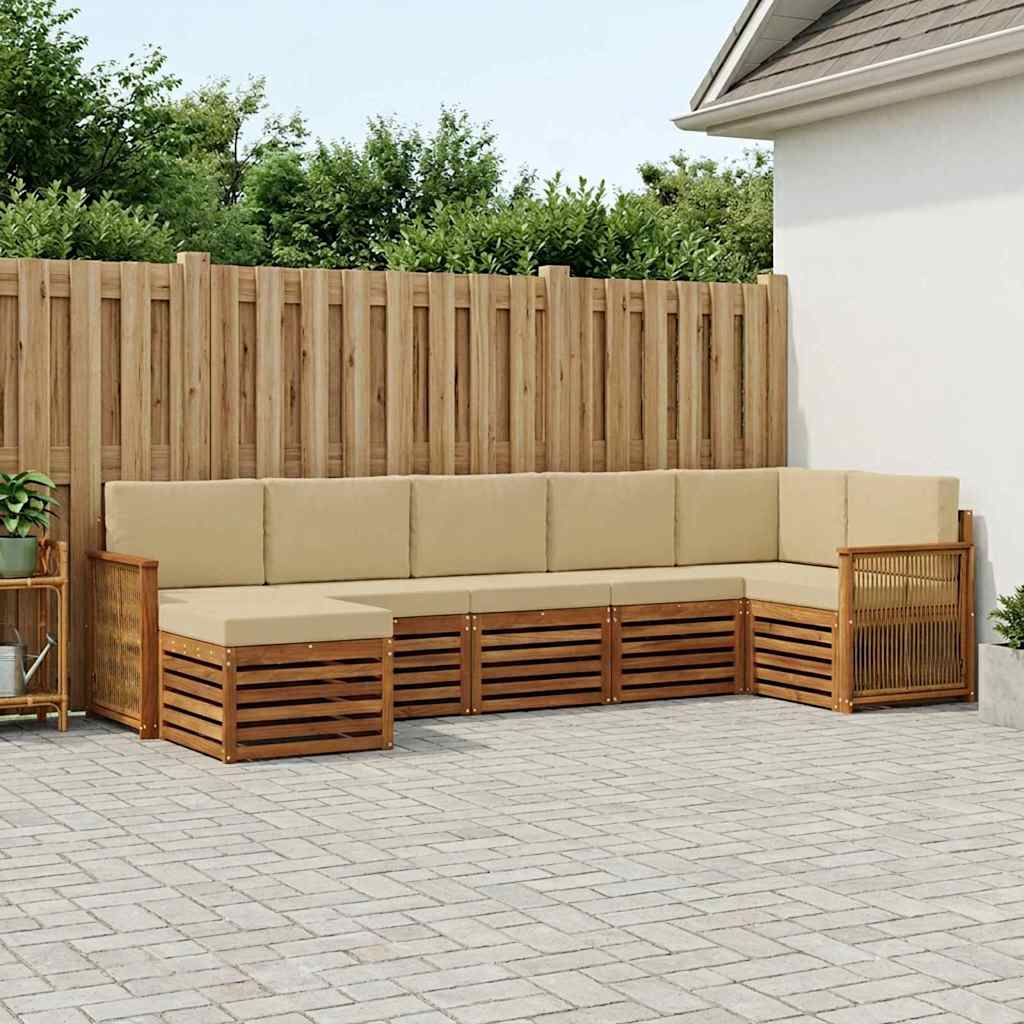Set divano sezionale con cuscino 6 pcs Naturale | homemem39