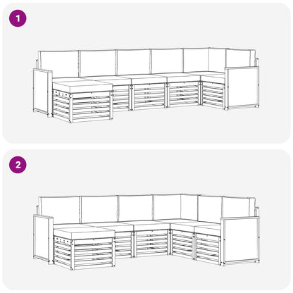 Set divano sezionale con cuscino 6 pcs Naturale | homemem39