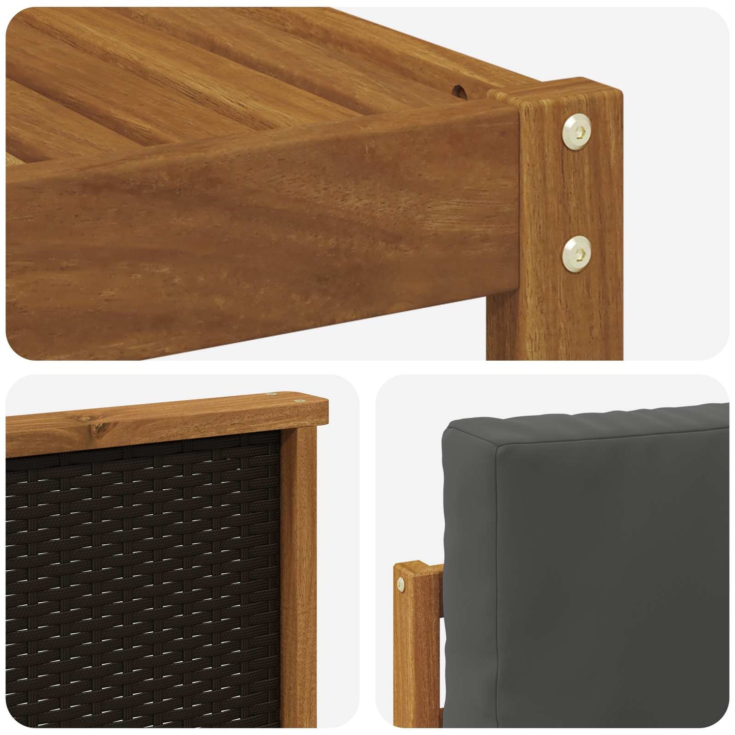 Set di divani da esterno con cuscino 7 pcs Naturale e Antracite | homemem39