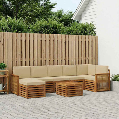 Set di divani da esterno con cuscino 7 pcs Naturale