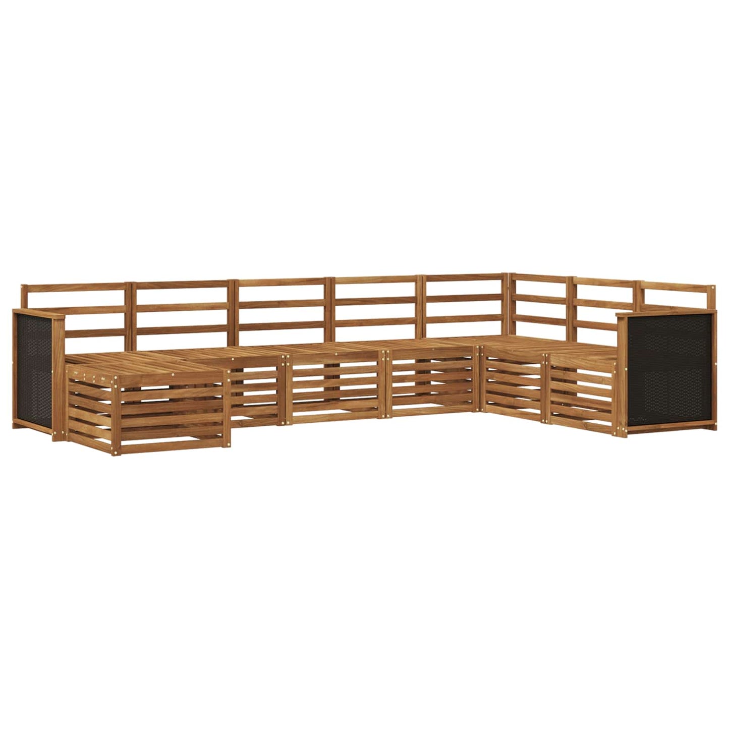 Set di divani da esterno 6 pz Naturale Legno di Acacia Massello