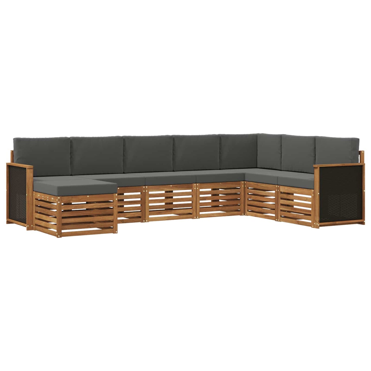 Set di divani da esterno 6 pz Naturale e Antracite