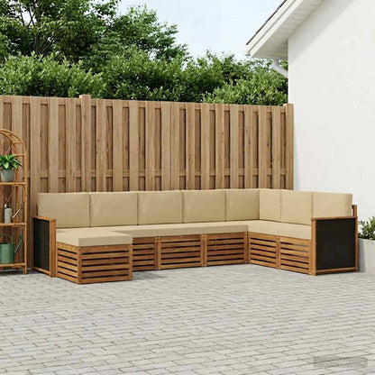 Set di divani da esterno con cuscino 6 pcs Naturale
