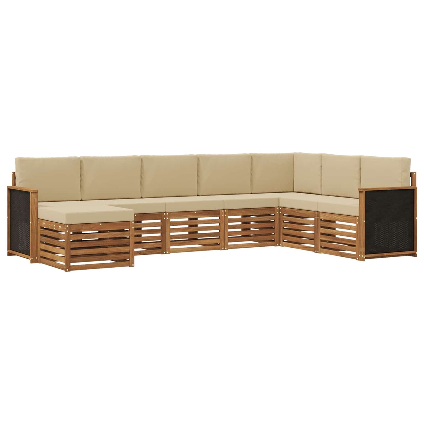 Set di divani da esterno 6 pz Naturale