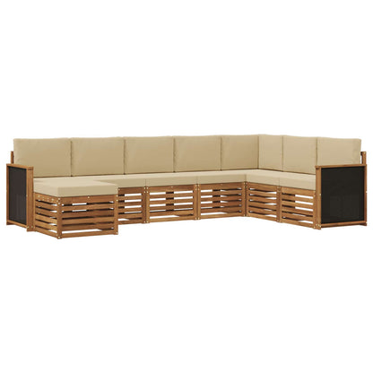 Set di divani da esterno 6 pz Naturale