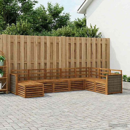 Set di divani da esterno 6 pcs Naturale