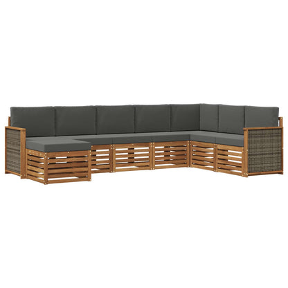 Set di divani da esterno 6 pz Naturale e Antracite