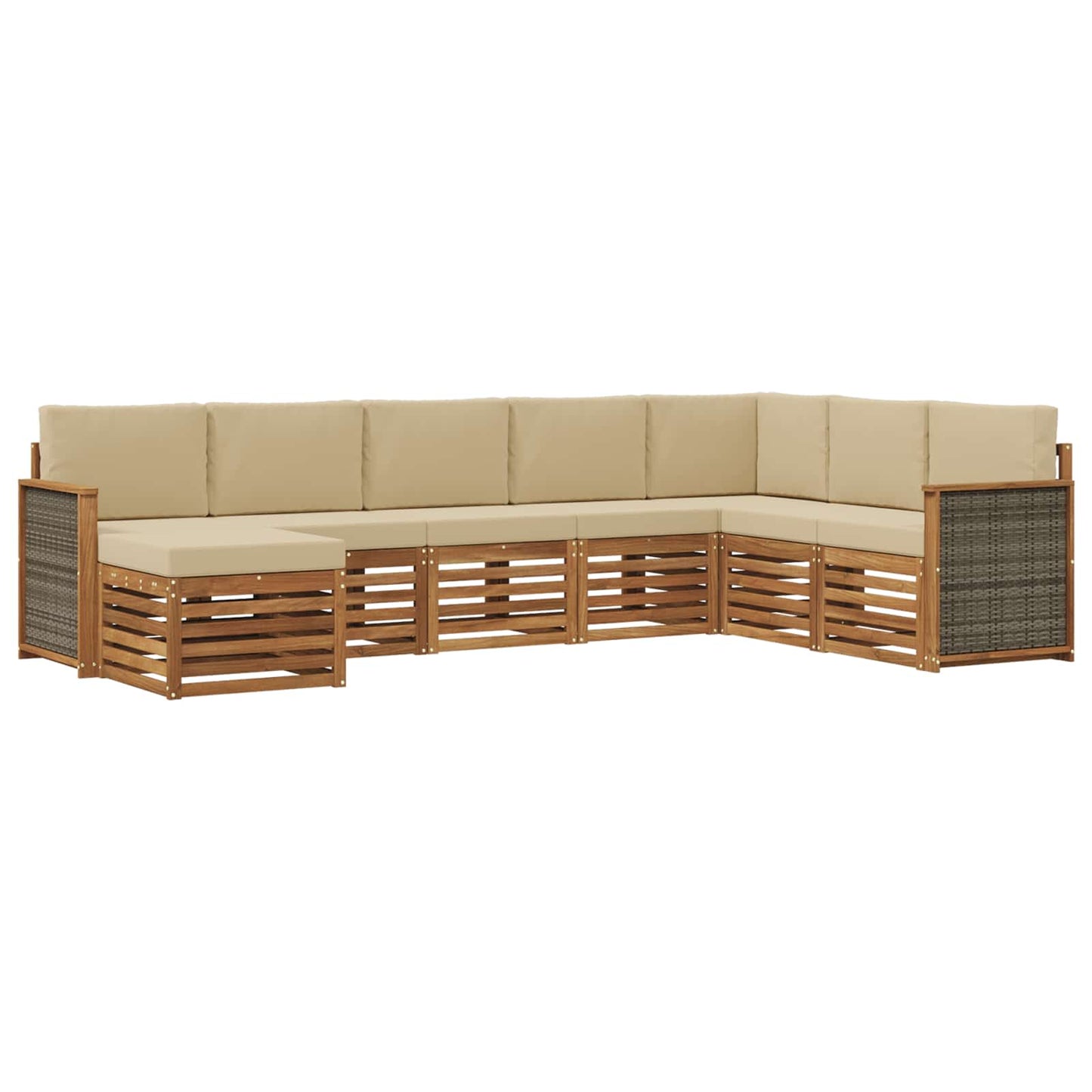 Set di divani da esterno con cuscino 6 pcs Naturale