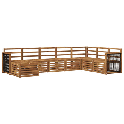 Set di divani da esterno 6 pz Naturale Legno di Acacia Massello