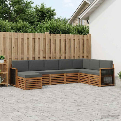 Set di divani da esterno con cuscino 6 pcs Naturale e Antracite