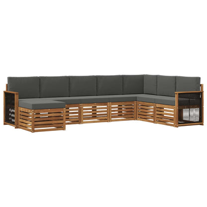 Set di divani da esterno 6 pz Naturale e Antracite