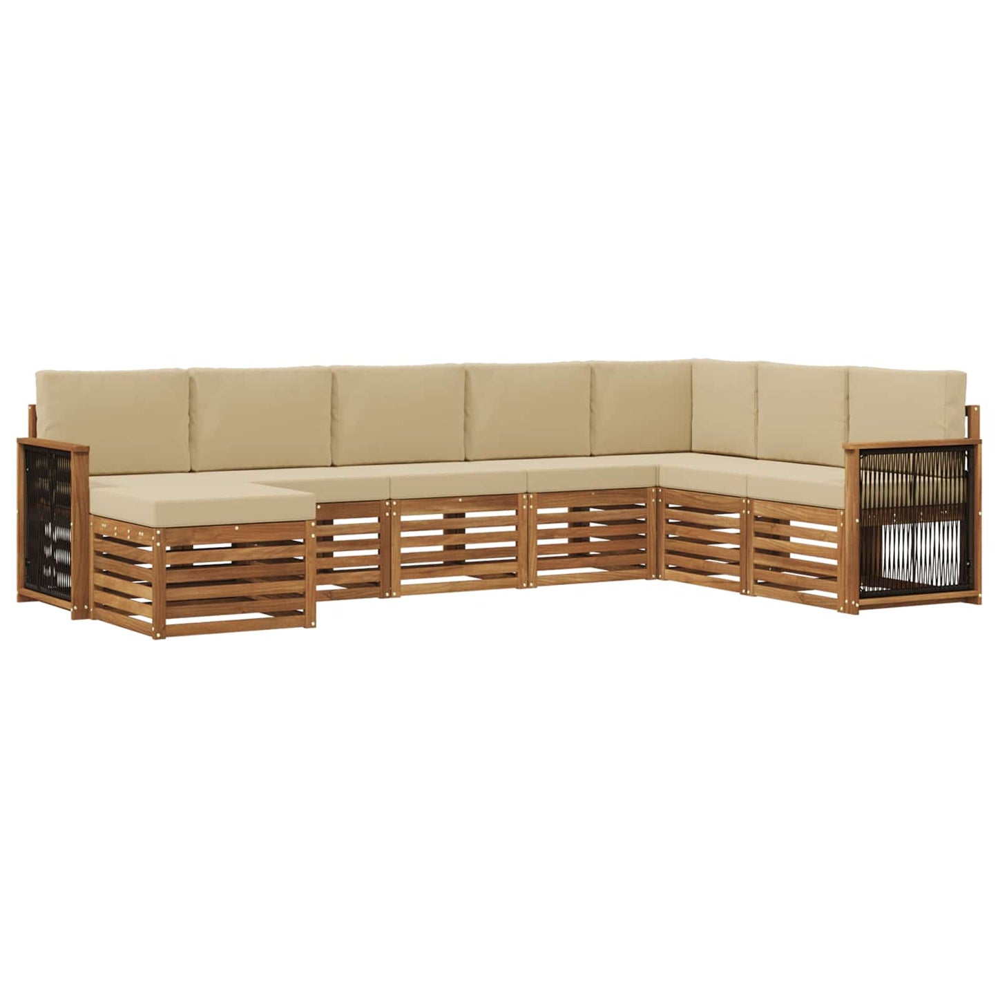 Set di divani da esterno con cuscino 6 pcs Naturale