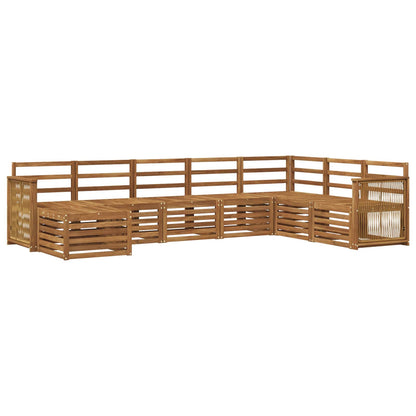 Set di divani da esterno 6 pz Naturale Legno di Acacia Massello