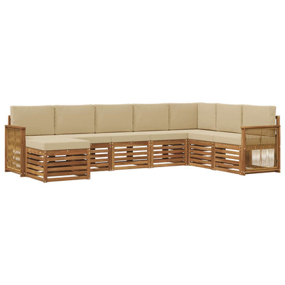 Set di divani da esterno 6 pz Naturale