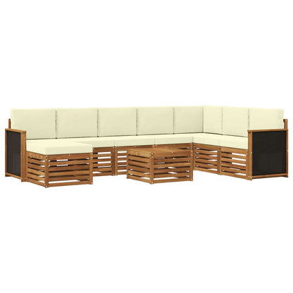 Set di divani da esterno con cuscino 7 pcs Naturale e Crema