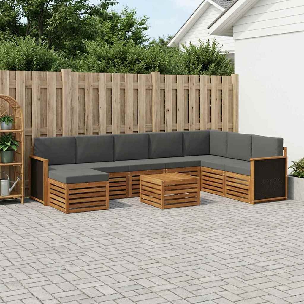Set di divani da esterno con cuscino 7 pcs Naturale e Antracite