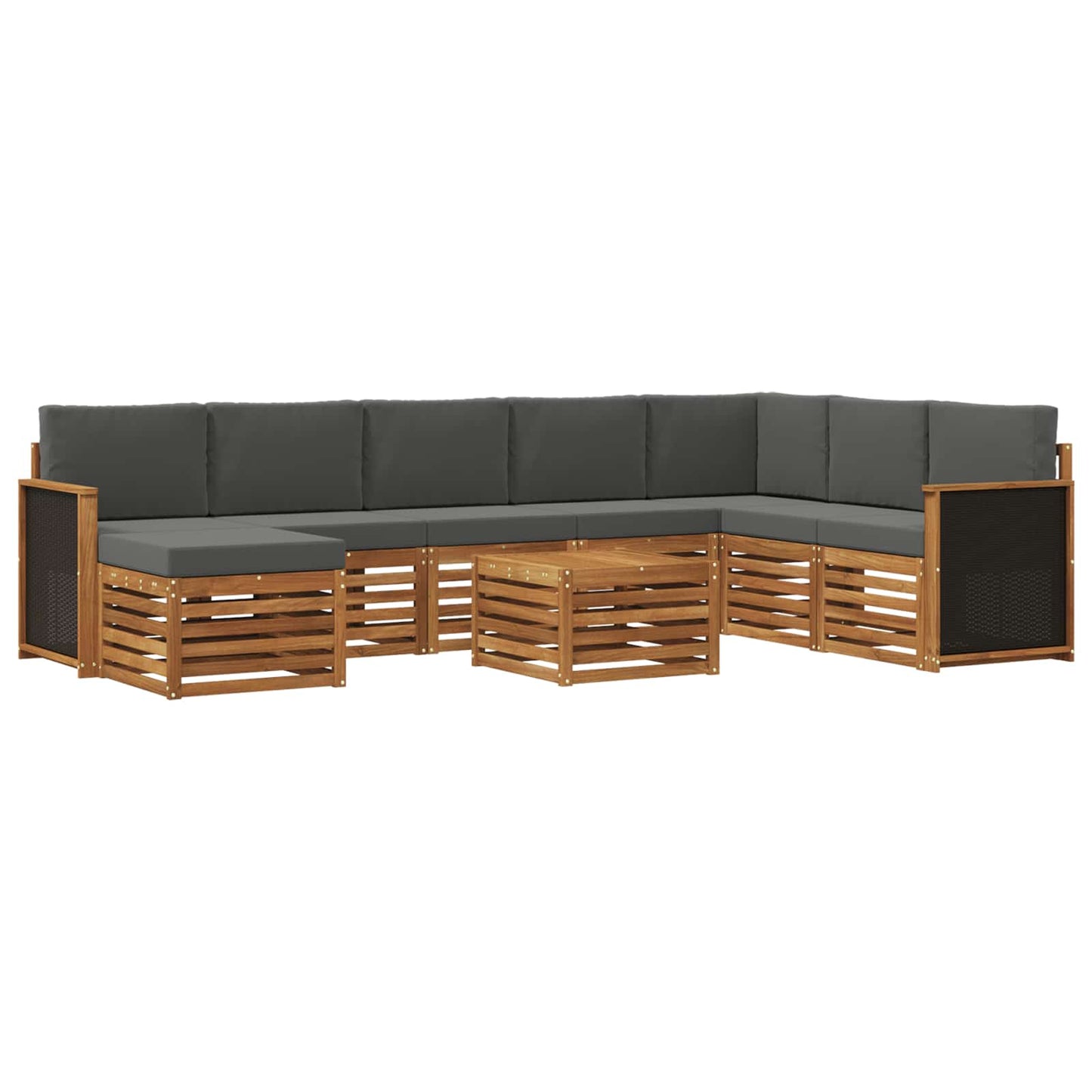 Set di divani da esterno 7 pz Naturale e Antracite