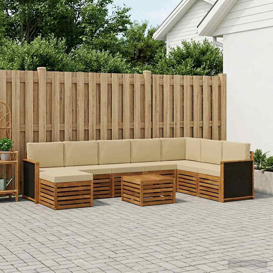 Set di divani da esterno con cuscino 7 pcs Naturale
