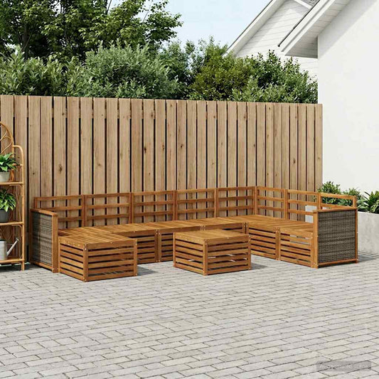 Set di divani da esterno 7 pcs Naturale