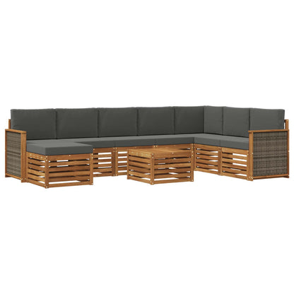 Set di divani da esterno 7 pz Naturale e Antracite