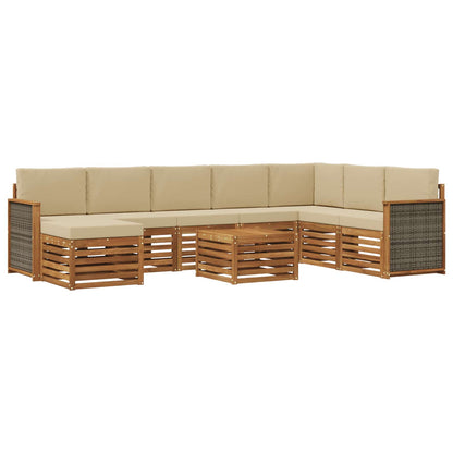 Set di divani da esterno 7 pz Naturale