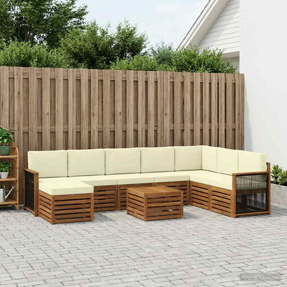 Set di divani da esterno con cuscino 7 pcs Naturale e Crema