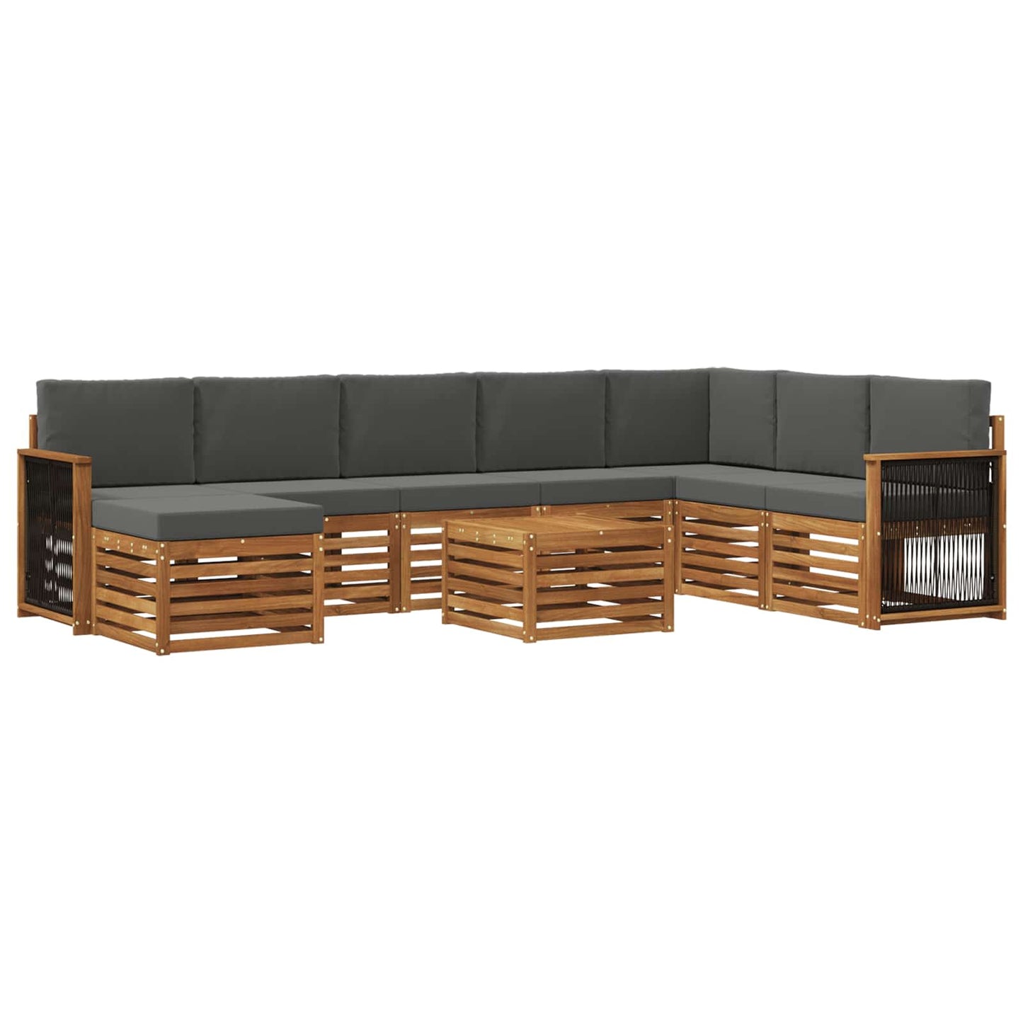 Set di divani da esterno 7 pz Naturale e Antracite